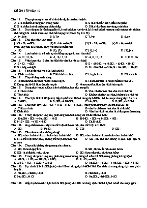 2 Đề kiểm tra 15 phút môn Hóa học Lớp 10